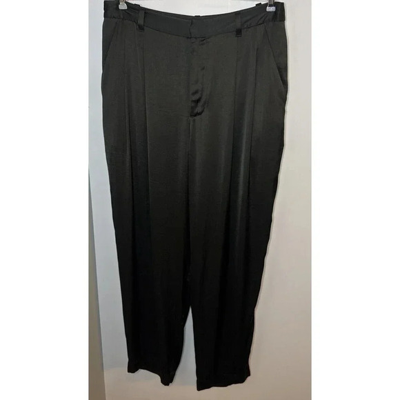 Madewell The‎ Turner Satin Tapered Pant Womens T14 BK5229 Dark Romance Corpcore - Picture 1 of 15